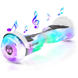 Hoverboard com Luz LED, Alto Falante Musical, Velocidade de 9km/h e Alcance até 8 km, para Crianças e Adolescentes até 80 kg, 110V 250W
