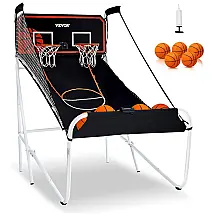 Basquete Eletrônico VEVOR para 2 jogadores, com 8 modos, placar eletrônico, bolas e bomba de inflar. Para crianças e adultos