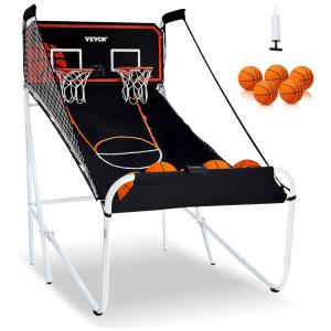 Basquete Eletrônico VEVOR para 2 jogadores, com 8 modos, placar eletrônico, bolas e bomba de inflar. Para crianças e adultos