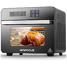 Forno Elétrico de Bancada 24L 10 em 1 Multifunções com Painel Digital em Aço Inoxidável, 700W, 110v, AMFOCUS, Preto