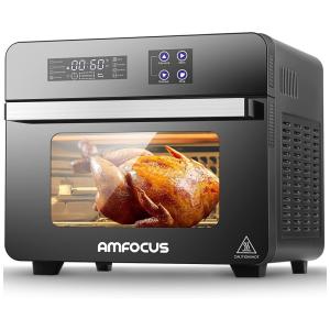 Forno Elétrico de Bancada 24L 10 em 1 Multifunções com Painel Digital em Aço Inoxidável, 700W, 110v, AMFOCUS, Preto