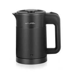 Chaleira Elétrica WTJMOV 600mL em Aço Inoxidável com Desligamento Automático, 110V, Preta