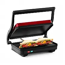 Grill Elétrico para Sanduíches Holstein Housewares Vermelho Metálico Antiaderente sem PFOA 1000W 120V, Modelo HH-0910601R