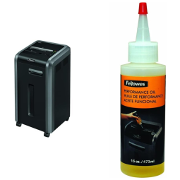 Fellowes Powershred 225Ci Shredder 100 Jam Proof, 20 folhas, corte transversal, modelo 3825001, óleo preto Powershred Performance Shredder