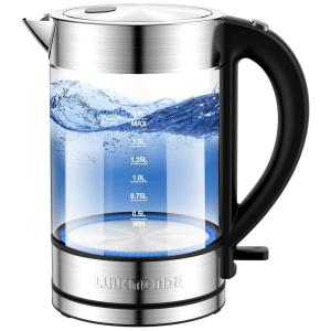 Chaleira Elétrica 1.7L, Aço Inoxidável, Desligamento Automático, 1500W, 110v, LUUKMONDE TW704GB, Prateado