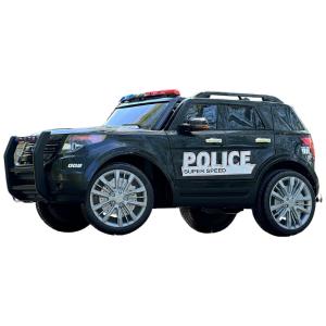 Carro Elétrico Policial 12V Recarregável para Crianças 1 Assento até 29 kg, Idade Recomendada 3, FIRST DRIVE, Preto