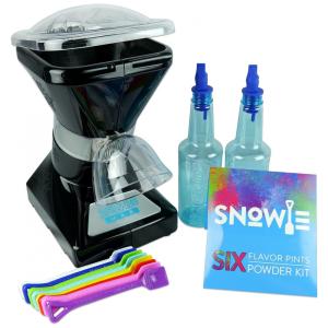 Máquina de Raspadinha com Mistura de Xarope e 6 Bastões, 110V, SNOWIE, Preta