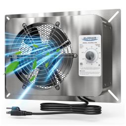 Ventilador com Umidistato e Exaustor de Aço Inoxidável para Porão, 115V, ALORAIR, Prata