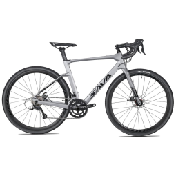 SAVADECK Bicicleta com Fibra de Carbono, 18 Velocidades, SORA R3000, 40C, Cinza