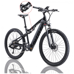 Bicicleta Elétrica Mountain Bike PASELEC GS9 750W com Bateria Removível 48V 16Ah, Freios Hidráulicos e Câmbio Shimano 8 Velocidades