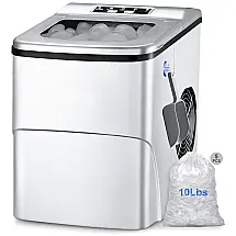 LyriFine Máquina de Gelo Automática Portátil Produz até 11kg, 24H, 110V, Cor Prata