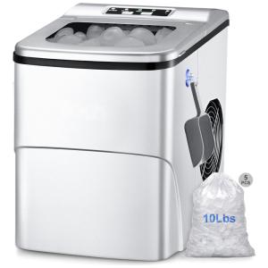 LyriFine Máquina de Gelo Automática Portátil Produz até 11kg, 24H, 110V, Cor Prata