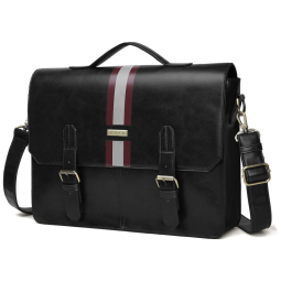 Bolsa Pasta Mala Couro PU 15.6 polegadas Laptop, ECOSUSI