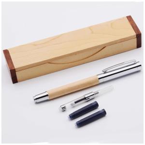 Caneta Tinteiro com Escrita Suave Ponta Média e Estojo, LACHIEVA LUX, Marrom