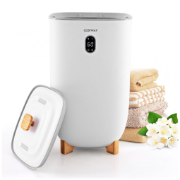 Aquecedor e Secador de Toalha Elétrico 35L com Desligamento Automático, Temporizador Ajustável e Suporte para Disco Perfumado