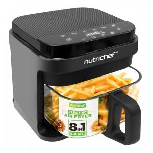 Air Fryer 5,4L com 8 Funções Predefinidas, Tigela Transparente, Controle Preciso de Temperatura e Tempo, 110V 1200W, NutriChef NCAF539TB