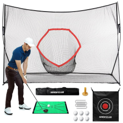 Rede de Treino de Golfe para Quintal com Tapete e Bolas, Alvo de Chip e Drives, Jogos Divertidos Presentes Pro Driving Net,SENSECLUB.
