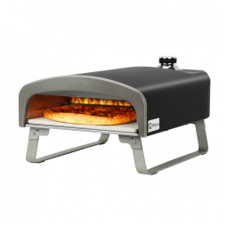 Forno de Pizza a Carvão Portátil Aço Inoxidável com Pedra de Pizza, Q Pizza, Preto