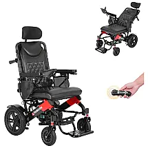 Cadeira de Rodas Elétrica com Ajuste Multiângulo de Apoio de Cabeça, para Adultos de até 150 kg, 600W, Rubicon DX11, Preta