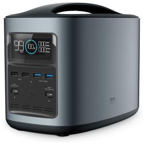 Estação de Energia Portátil 500W Saída USB C Display LCD Liga Até 9 Dispositivos