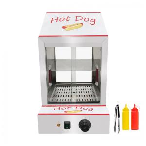 Máquina de Hot Dog a Vapor Profissional em Aço Inoxidável e Vidro, 110V 1500W, KOUWO
