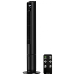 Ventilador de Torre com 5 Velocidades, 4 Modos, Timer de 8H e Controle Remoto, 110V, HOLMES, Preto