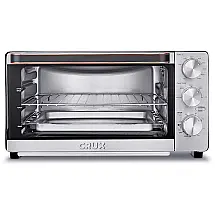 Forno Elétrico de Bancada 17 L com Controle de Temperatura e Temporizador, 1700W, Aço Inoxidável, 110v, CRUX 14543, Prateado
