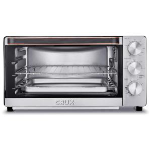 Forno Elétrico de Bancada 17 L com Controle de Temperatura e Temporizador, 1700W, Aço Inoxidável, 110v, CRUX 14543, Prateado