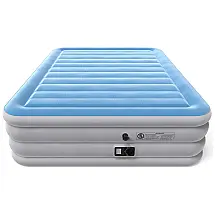 Cama Colchão Inflável Cama Bomba de Ar Embutida Queen Altura 54,61cm, VREMI VRM050659N, Azul