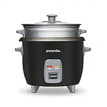 Panela de Arroz Elétrica até 6 Xícaras Cozidas Aço Inoxidável 300 W, 110v, PROCTOR SILEX 37510, Preto