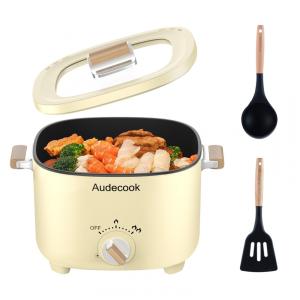 Multicooker Elétrico Audecook 2.5L Bege com Revestimento Antiaderente, Controle de Potência Dual, Modelo AHP-2.5L, Voltagem 110V