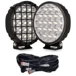Farol de Milha LED com 32000 Lúmens e Luz Branca IP68 12V 24V, 210W, 2Un, BIGLION.X, Preto
