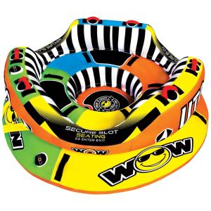 WOW Boia Rebocável Inflável Para 3 Pessoas, Resistente, Amarelo