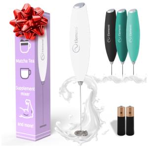 Mixer Espumador de Leite á Bateria, Aço Inoxidável, ELEMENTI, Rosa