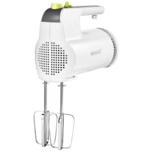 Batedeira Elétrica Portátil com 4 Acessórios em Aço Inoxidável, 110V 300W, MOSAIC, Branca