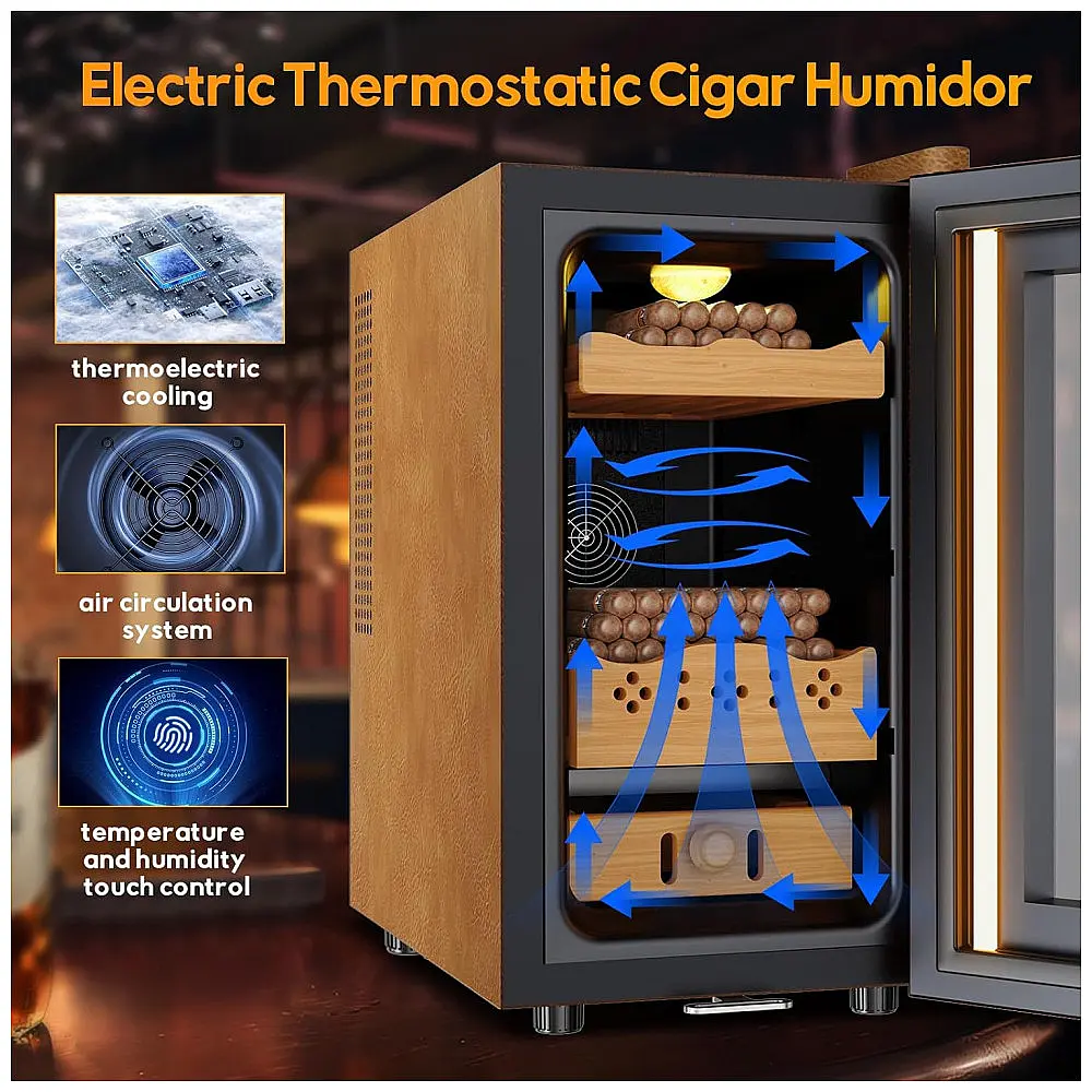 Humidor Elétrico Velieta Preto 25L 200 Charutos Termoelétrico LED 115V — foto 3