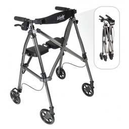 Andador Adulto Idoso com Assento, Suporta até 136 quilos, ABLE LIFE COMFORTABLY INDEPENDENT 4250 BW, Preto