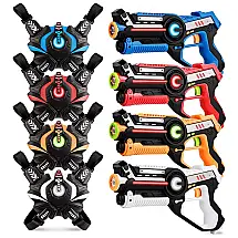 Pistola Infantil com Laser Infravermelho e Colete para 4 Jogadores, Idade de 6 a 12 Anos, Kidpal