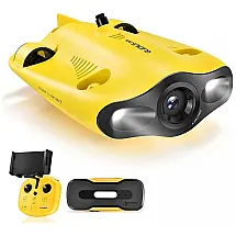 Drone Subaquático Inteligente com Câmera UHD, Vídeo e Luz LED, QIYHBVR, Amarelo