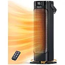 Aquecedor Elétrico Portátil com Controle Remoto e Temporizador, 1500W, 110V, ACOUTO, Preto