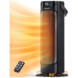 Aquecedor Elétrico Portátil com Controle Remoto e Temporizador, 1500W, 110V, ACOUTO, Preto