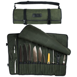 Asaya Estojo, Bolsa Portátil para Facas com 10 Slots, Facas não Incluídas, Verde