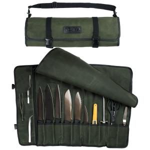 Asaya Estojo, Bolsa Portátil para Facas com 10 Slots, Facas não Incluídas, Verde