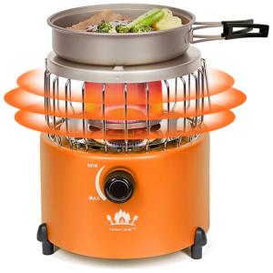 Aquecedor a Gás 2 em 1 Portátil 13000 BTU com Controle de Temperatura, CAMPY GEAR 100020002000, Preto