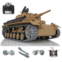 Tanque German Panzer III H RTR de Controle Remoto com Torre Giratória para Adultos, Wheelfun