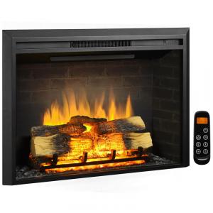 Lareira Elétrica de Embutir A66x98L com Controle Remoto, Luz de LED e Som de Fogo, 1500W, 110v, LEGEND FLAME EF265, Preto