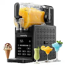 Máquina de Slush Raspadinha Canoly 2,7L 2-em-1 Ice Cream 6 Programas Preto