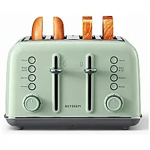 Torradeira Elétrica 6B83, 4 Fatias, 7 Níveis, Aço Inoxidável, 110v, BUYDEEM DT 6B83G, Verde Claro