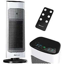 Aquecedor Elétrico Torre Display LED 1500W Controle Remoto, 110v, PRO BREEZE, Branco