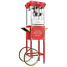 Olde Midway Vintage Máquina de Pipoca com Carrinho, Capacidade 4L, Vermelho